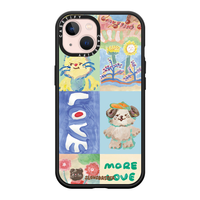 Slowcoaster x CASETiFY iPhone 13 ケース マットブラック インパクトケース MagSafe対応 SLOWCOASTER Love SLCO