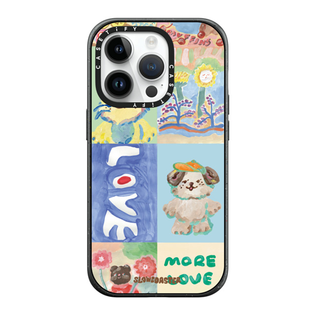 Slowcoaster x CASETiFY iPhone 14 Pro ケース マットブラック インパクトケース MagSafe対応 SLOWCOASTER Love SLCO