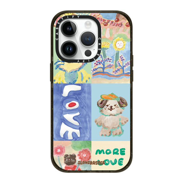 Slowcoaster x CASETiFY iPhone 14 Pro ケース ブラック インパクトケース MagSafe対応 SLOWCOASTER Love SLCO