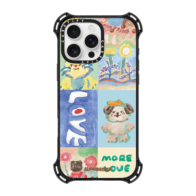 Slowcoaster x CASETiFY iPhone 16 Pro Max ケース ブラック バウンスケース SLOWCOASTER Love SLCO