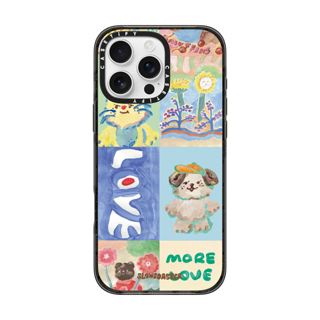 Slowcoaster x CASETiFY iPhone 16 Pro Max ケース ブラック インパクトケース MagSafe対応 SLOWCOASTER Love SLCO