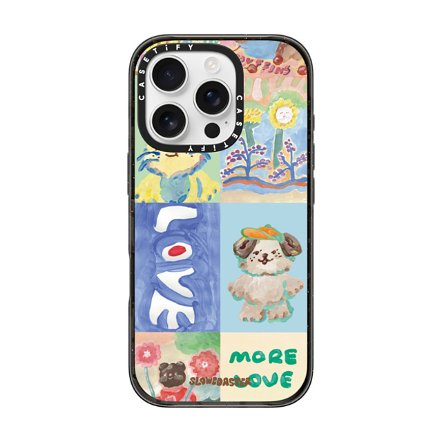 Slowcoaster x CASETiFY iPhone 16 Pro ケース ブラック インパクトケース SLOWCOASTER Love SLCO