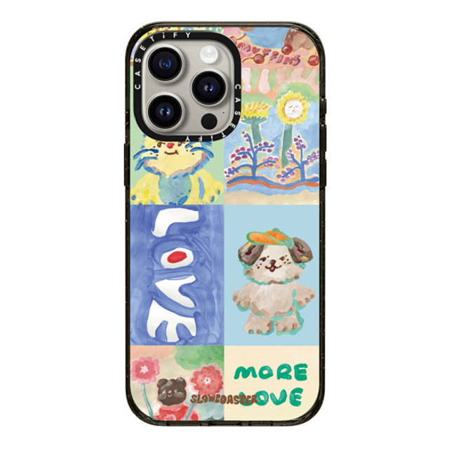 Slowcoaster x CASETiFY iPhone 15 Pro Max ケース ブラック インパクトケース SLOWCOASTER Love SLCO