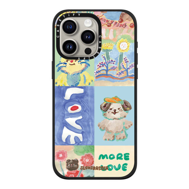 Slowcoaster x CASETiFY iPhone 15 Pro Max ケース マットブラック インパクトケース MagSafe対応 SLOWCOASTER Love SLCO