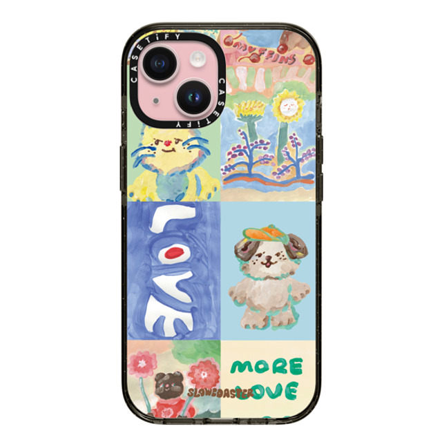 Slowcoaster x CASETiFY iPhone 15 ケース ブラック インパクトケース SLOWCOASTER Love SLCO