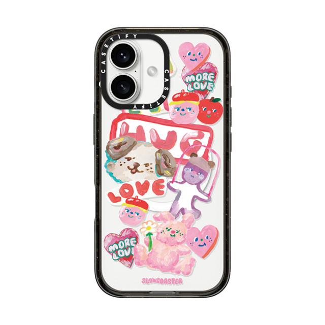 Slowcoaster x CASETiFY iPhone 16 ケース ブラック インパクトケース MagSafe対応 SLOWCOASTER Sticker