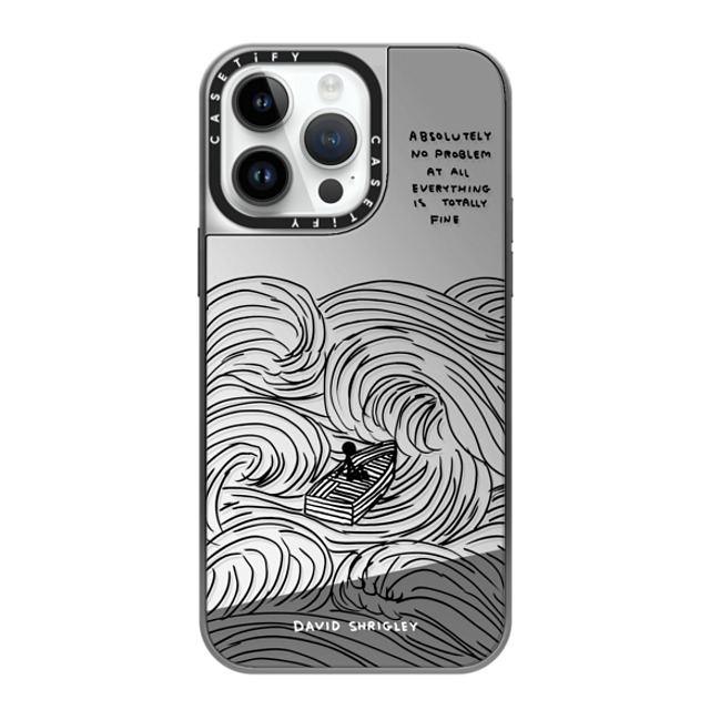 davidshrigley x CASETiFY iPhone 14 Pro Max ケース Quote,Fine Art シルバー (シルバーバンパー) ミラーケース MagSafe対応 ABSOLUTELY NO PROBLEM Phone Case Back to School davidshrigley x CASETiFY iPhone 14 Pro Max ケース Quote,Fine Art シルバー (シルバーバンパー) ミラーケース MagSafe対応 ABSOLUTELY NO PROBLEM Phone Case Back to School