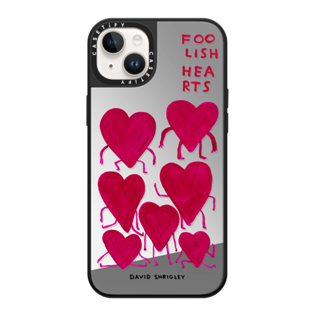 davidshrigley x CASETiFY iPhone 14 Plus ケース Heart,Quote Silver on Black ミラーケース MagSafe対応 FOOLISH HEARTS Phone Case Back to School davidshrigley x CASETiFY iPhone 14 Plus ケース Heart,Quote Silver on Black ミラーケース MagSafe対応 FOOLISH HEARTS Phone Case Back to School