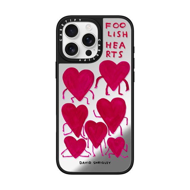 davidshrigley x CASETiFY iPhone 16 Pro Max ケース Heart,Quote Silver on Black ミラーケース MagSafe対応 FOOLISH HEARTS Phone Case Back to School davidshrigley x CASETiFY iPhone 16 Pro Max ケース Heart,Quote Silver on Black ミラーケース MagSafe対応 FOOLISH HEARTS Phone Case Back to School