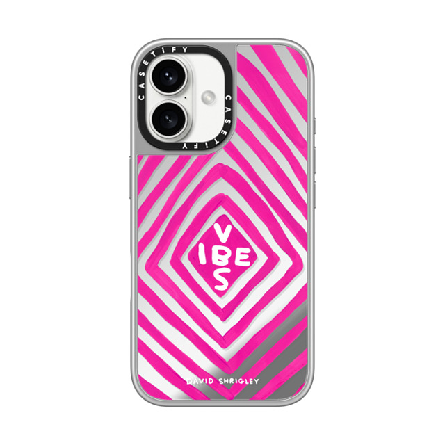 davidshrigley x CASETiFY iPhone 16 ケース Quote,Fine Art シルバー (シルバーバンパー) ミラーケース MagSafe対応 VIBES Phone Case Back to School davidshrigley x CASETiFY iPhone 16 ケース Quote,Fine Art シルバー (シルバーバンパー) ミラーケース MagSafe対応 VIBES Phone Case Back to School