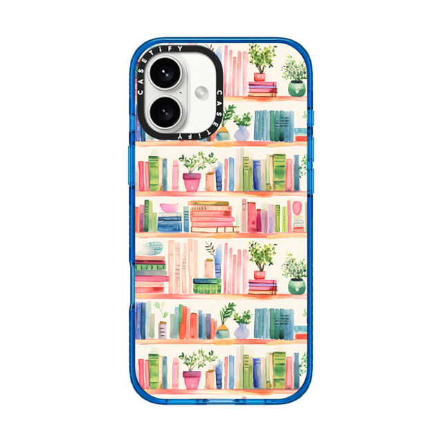 CASETiFY iPhone 16 Plus ケース スカイブルー インパクトケース MagSafe対応 Book Lovers angie makes