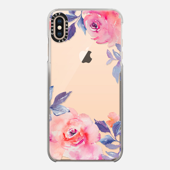 

iPhone 7 Plus/7/6 Plus/6/5/5s/5c Case - Cute Watercolor Flowers Purples + Blues