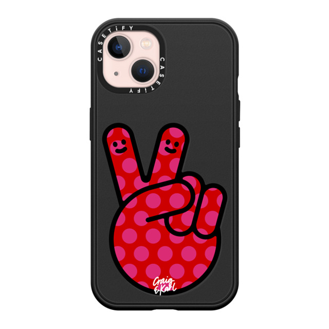 Craig & Karl x CASETiFY iPhone 13 ケース マットブラック インパクトケース MagSafe対応 Peace by Craig & Karl