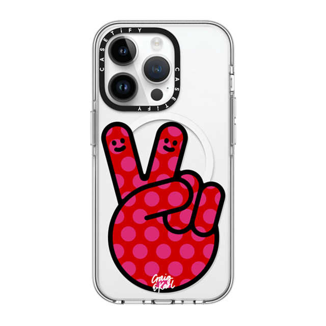 Craig & Karl x CASETiFY iPhone 14 Pro ケース クリア クリア ケース MagSafe対応 Peace by Craig & Karl