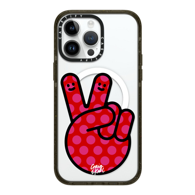 Craig & Karl x CASETiFY iPhone 14 Pro Max ケース ブラック インパクトケース MagSafe対応 Peace by Craig & Karl