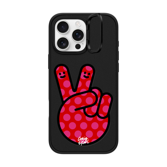 Craig & Karl x CASETiFY iPhone 16 Pro Max ケース マットブラック インパクトリングスタンドケース MagSafe対応 Peace by Craig & Karl