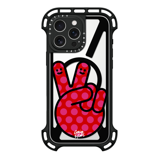 Craig & Karl x CASETiFY iPhone 16 Pro Max ケース ブラック ウルトラ バウンスケース MagSafe対応 Peace by Craig & Karl