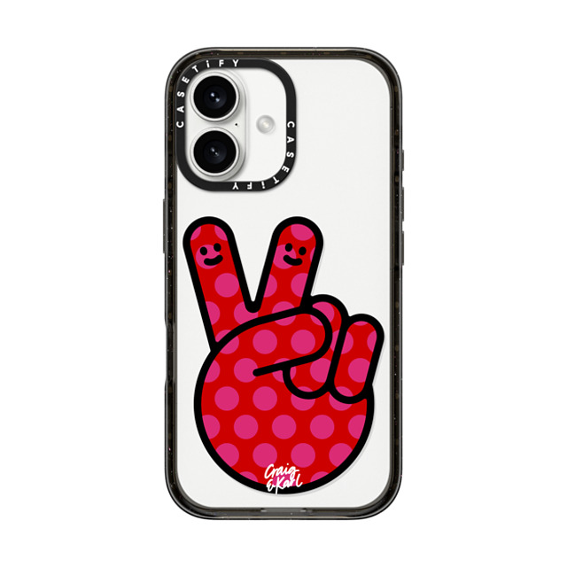 Craig & Karl x CASETiFY iPhone 16 ケース ブラック インパクトケース Peace by Craig & Karl