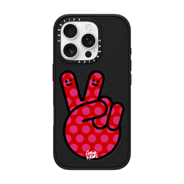 Craig & Karl x CASETiFY iPhone 16 Pro ケース マットブラック インパクトケース MagSafe対応 Peace by Craig & Karl