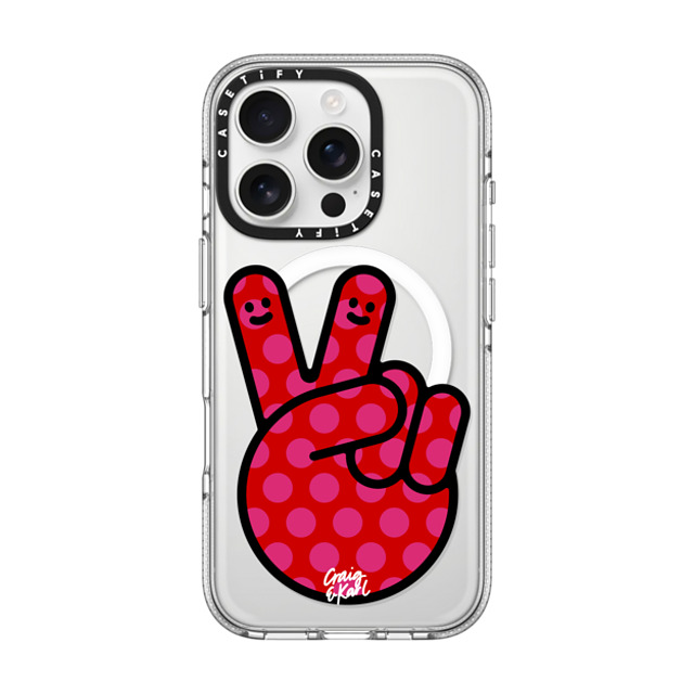 Craig & Karl x CASETiFY iPhone 16 Pro ケース クリア クリア ケース MagSafe対応 Peace by Craig & Karl