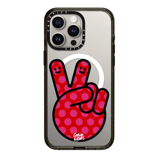 Craig & Karl x CASETiFY iPhone 15 Pro Max ケース ブラック インパクトケース MagSafe対応 Peace by Craig & Karl