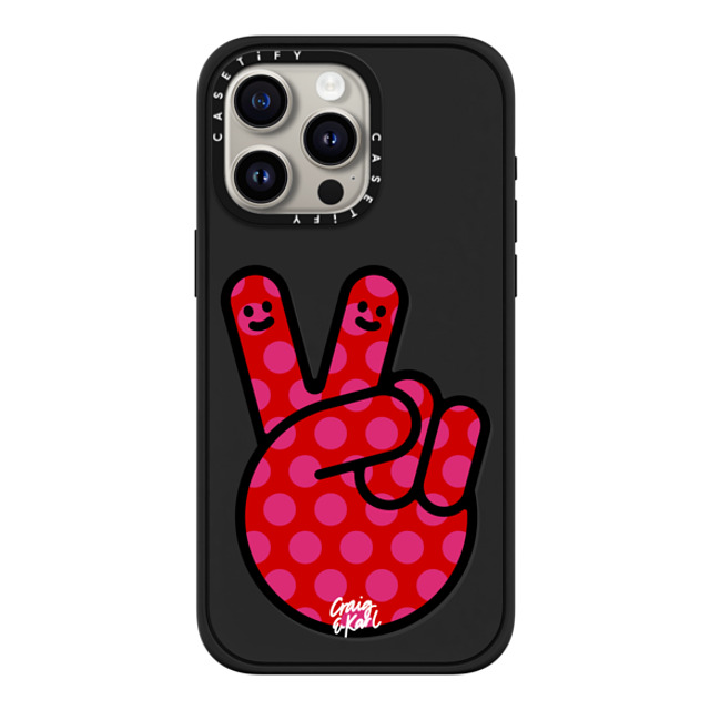 Craig & Karl x CASETiFY iPhone 15 Pro Max ケース マットブラック インパクトケース MagSafe対応 Peace by Craig & Karl