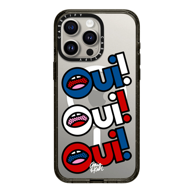 Craig & Karl x CASETiFY iPhone 15 Pro Max Case Cartoon,Pop Art Black Impact Case MagSafe Compatible Oui! by Craig & Karl Back to School Craig & Karl x CASETiFY iPhone 15 Pro Max Case Cartoon,Pop Art Black Impact Case MagSafe Compatible Oui! by Craig & Karl Back to School
