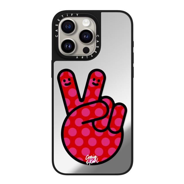 Craig & Karl x CASETiFY iPhone 15 Pro Max ケース Silver on Black ミラーケース MagSafe対応 Peace by Craig & Karl