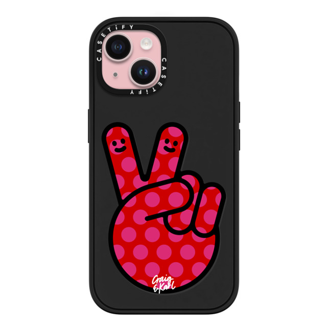 Craig & Karl x CASETiFY iPhone 15 ケース マットブラック インパクトケース MagSafe対応 Peace by Craig & Karl