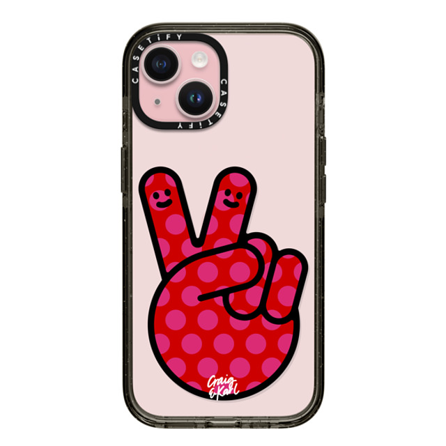 Craig & Karl x CASETiFY iPhone 15 ケース ブラック インパクトケース Peace by Craig & Karl