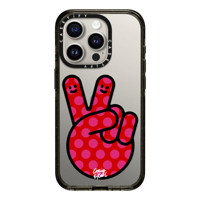 Craig & Karl x CASETiFY iPhone 15 Pro ケース ブラック インパクトケース Peace by Craig & Karl