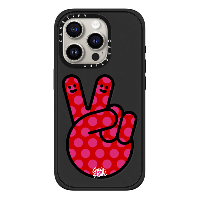 Craig & Karl x CASETiFY iPhone 15 Pro ケース マットブラック インパクトケース MagSafe対応 Peace by Craig & Karl