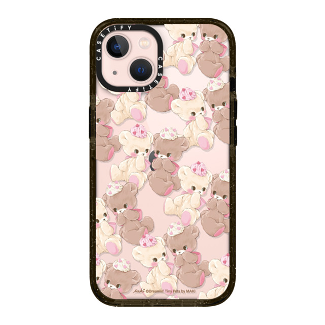 Dreamin Tiny Pets by MAKI x CASETiFY iPhone 13 ケース ブラック インパクトケース Vanilla & Cocoa