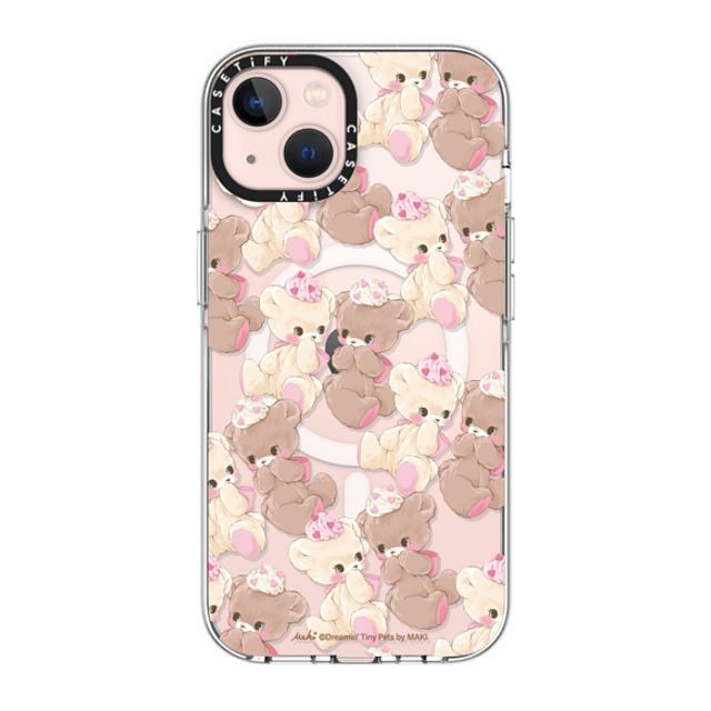 Dreamin Tiny Pets by MAKI x CASETiFY iPhone 13 ケース クリア クリア ケース MagSafe対応 Vanilla & Cocoa