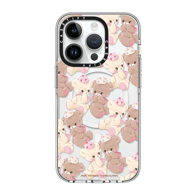 Dreamin Tiny Pets by MAKI x CASETiFY iPhone 14 Pro Case Clear Clear Case MagSafe Compatible Vanilla & Cocoa Dreamin Tiny Pets by MAKI x CASETiFY iPhone 14 Pro Case Clear Clear Case MagSafe Compatible Vanilla & Cocoa