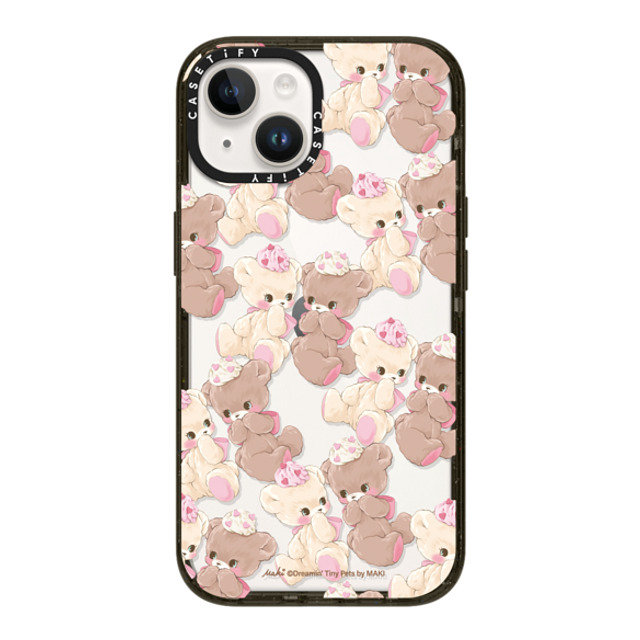 Dreamin Tiny Pets by MAKI x CASETiFY iPhone 14 ケース ブラック インパクトケース Vanilla & Cocoa