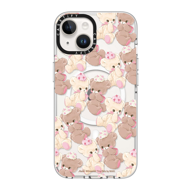 Dreamin Tiny Pets by MAKI x CASETiFY iPhone 14 ケース クリア クリア ケース MagSafe対応 Vanilla & Cocoa