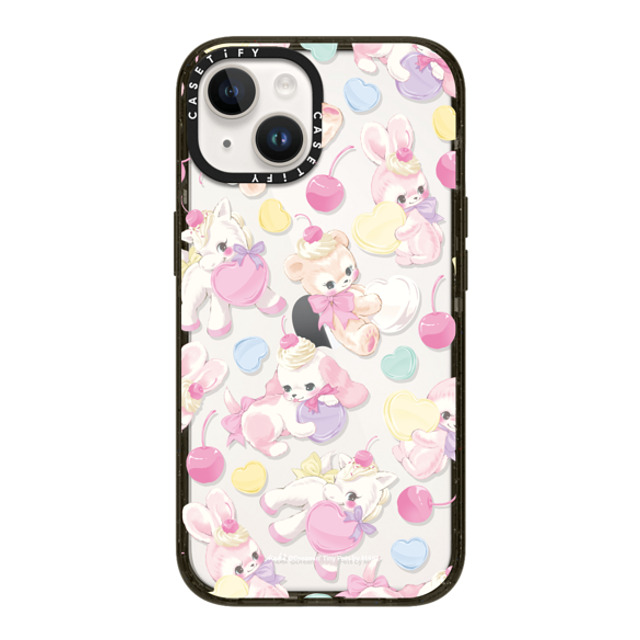 Dreamin Tiny Pets by MAKI x CASETiFY iPhone 14 ケース ブラック インパクトケース Fancy Floats