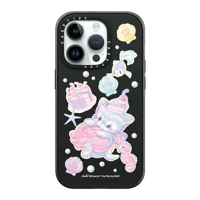 Dreamin Tiny Pets by MAKI x CASETiFY iPhone 14 Pro ケース マットブラック インパクトケース MagSafe対応 Birthday Lagoon