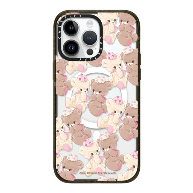 Dreamin Tiny Pets by MAKI x CASETiFY iPhone 14 Pro Max ケース ブラック インパクトケース MagSafe対応 Vanilla & Cocoa