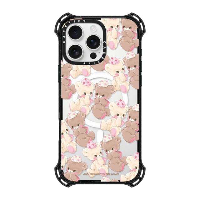 Dreamin Tiny Pets by MAKI x CASETiFY iPhone 16 Pro Max ケース ブラック バウンスケース Vanilla & Cocoa