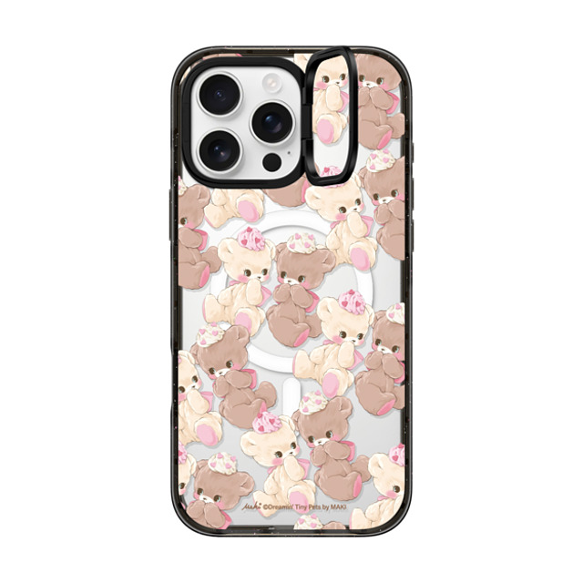 Dreamin Tiny Pets by MAKI x CASETiFY iPhone 16 Pro Max ケース ブラック インパクトリングスタンドケース MagSafe対応 Vanilla & Cocoa