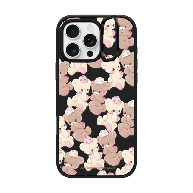 Dreamin Tiny Pets by MAKI x CASETiFY iPhone 16 Pro Max ケース マットブラック インパクトリングスタンドケース MagSafe対応 Vanilla & Cocoa