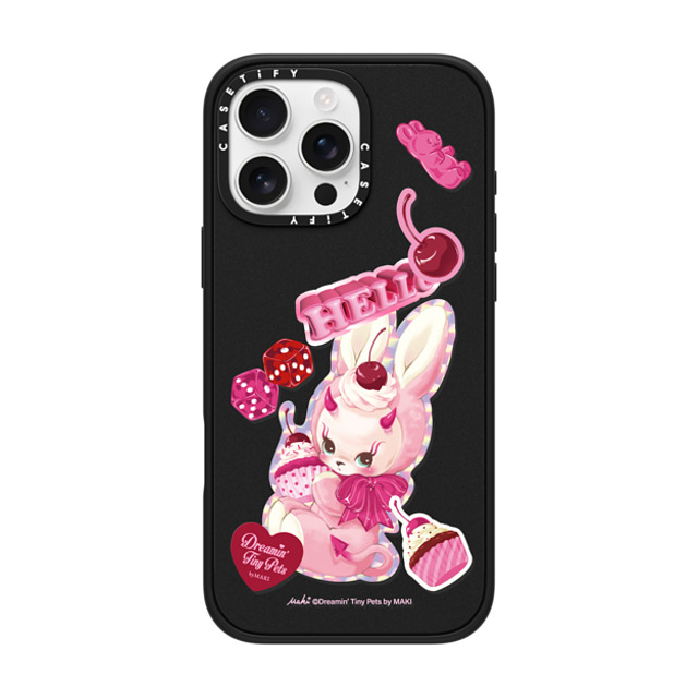 Dreamin Tiny Pets by MAKI x CASETiFY iPhone 16 Pro Max ケース Cherry,Cartoon マットブラック インパクトケース MagSafe対応 Cupcake Devil Father's Day Dreamin Tiny Pets by MAKI x CASETiFY iPhone 16 Pro Max ケース Cherry,Cartoon マットブラック インパクトケース MagSafe対応 Cupcake Devil Father's Day