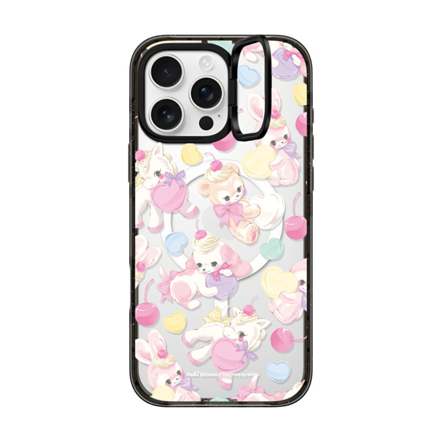 Dreamin Tiny Pets by MAKI x CASETiFY iPhone 16 Pro Max ケース ブラック インパクトリングスタンドケース MagSafe対応 Fancy Floats