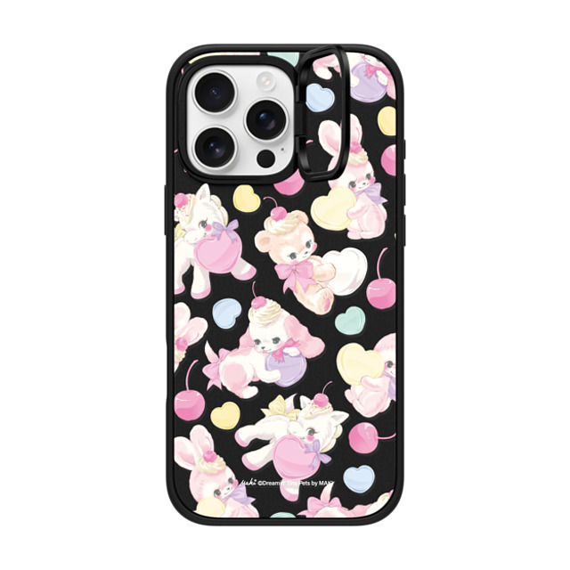 Dreamin Tiny Pets by MAKI x CASETiFY iPhone 16 Pro Max ケース マットブラック インパクトリングスタンドケース MagSafe対応 Fancy Floats