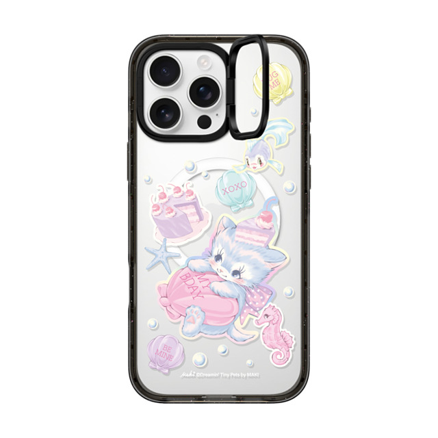 Dreamin Tiny Pets by MAKI x CASETiFY iPhone 16 Pro Max ケース ブラック インパクトリングスタンドケース MagSafe対応 Birthday Lagoon