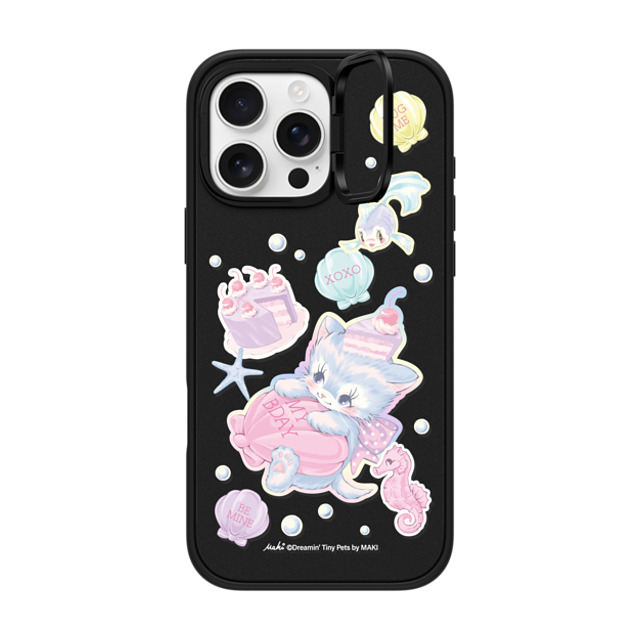 Dreamin Tiny Pets by MAKI x CASETiFY iPhone 16 Pro Max ケース マットブラック インパクトリングスタンドケース MagSafe対応 Birthday Lagoon