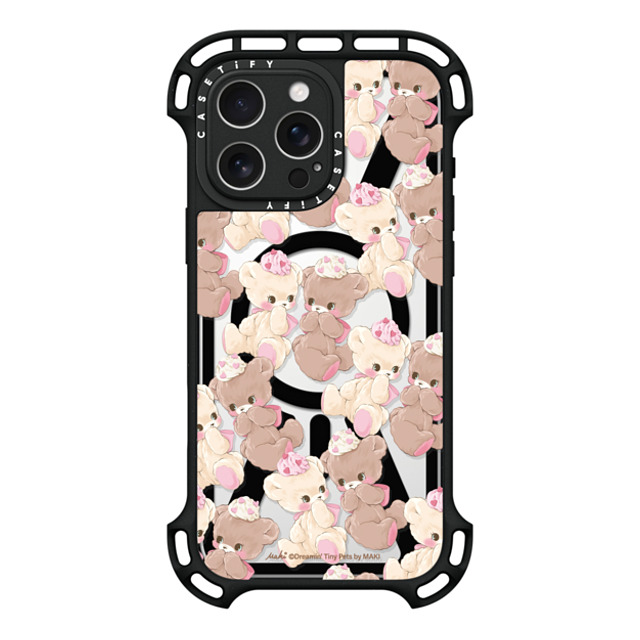 Dreamin Tiny Pets by MAKI x CASETiFY iPhone 16 Pro Max ケース ブラック ウルトラ バウンスケース MagSafe対応 Vanilla & Cocoa