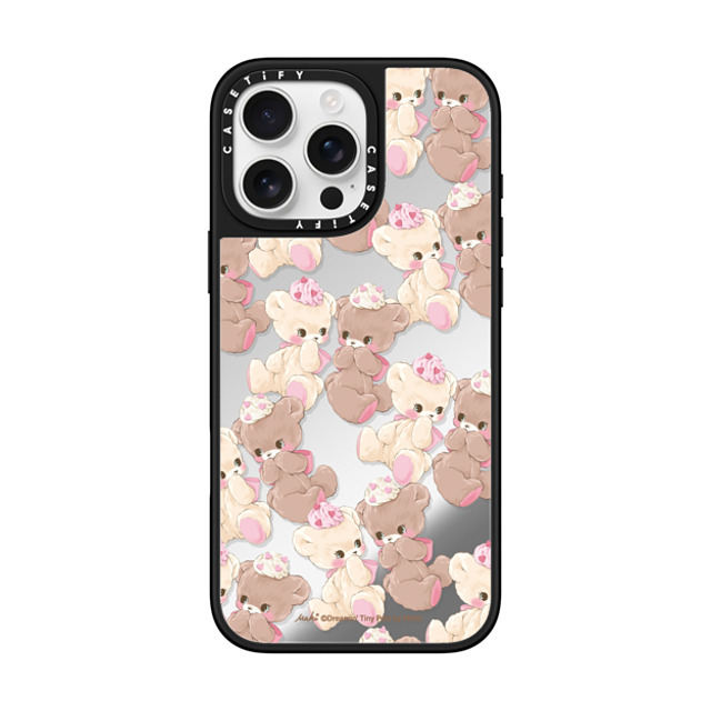 Dreamin Tiny Pets by MAKI x CASETiFY iPhone 16 Pro Max ケース Silver on Black ミラーケース MagSafe対応 Vanilla & Cocoa